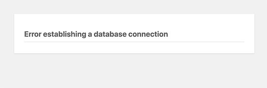 No connection to the database